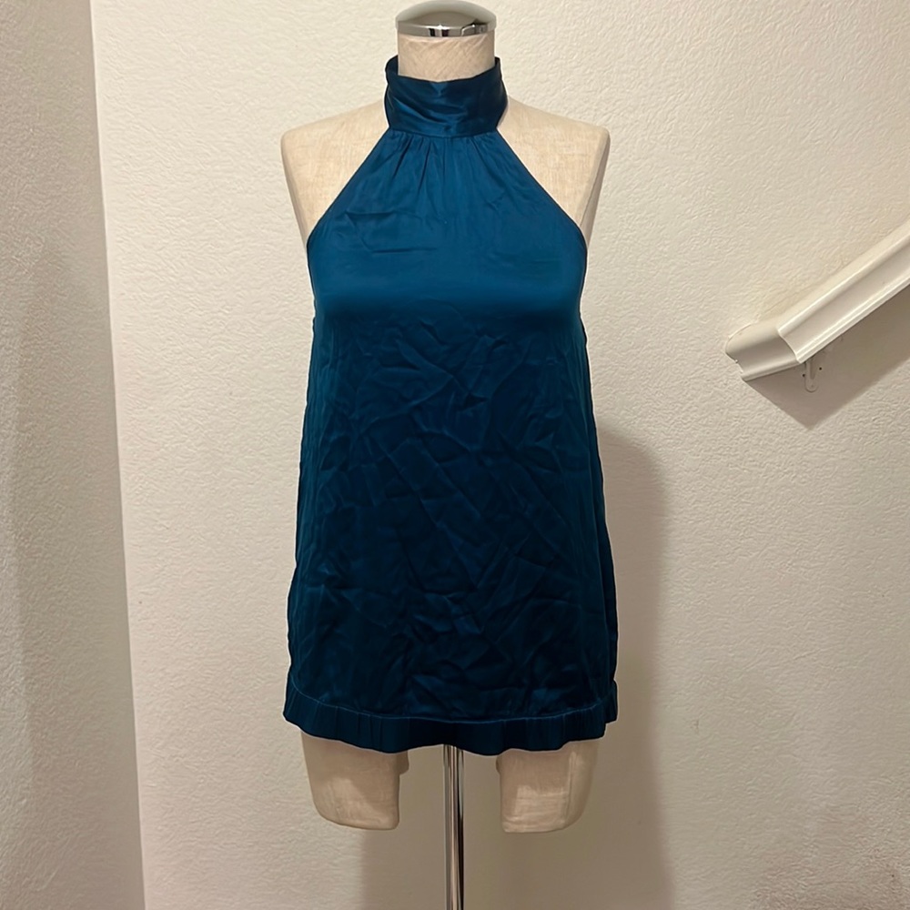 Express blue size small silk shirt